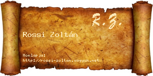 Rossi Zoltán névjegykártya